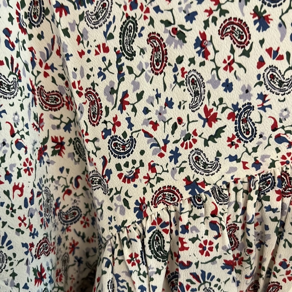 NWT Doen silk savona top in cream salt claude paisley - Picture 8 of 8